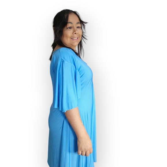 WOMENS BLUE DRESS SIZE LARGE - Picture 4 of 8